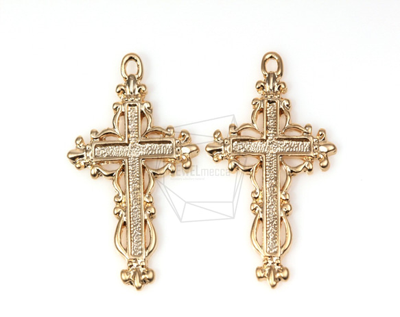 PDT-240-MG【4個入り】クロスペンダント/Cross Pendant/ 21mm x 33mm 2枚目の画像