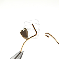 ERG-043-G【4個入り】ハートピアスフック,Stone Setting Hoop Ear Wire/30mm 3枚目の画像
