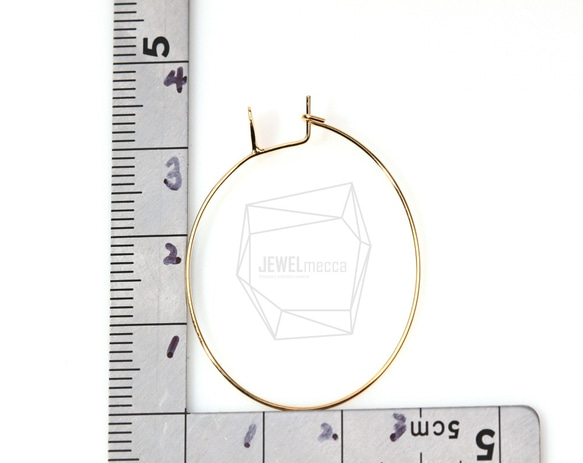 ERG-043-G【4個入り】ハートピアスフック,Stone Setting Hoop Ear Wire/30mm 5枚目の画像