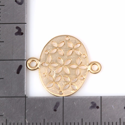 CNT-064-MG【4個入り】フラワーコネクタ,Floral Round Connector/17mm x 20mm 5枚目の画像