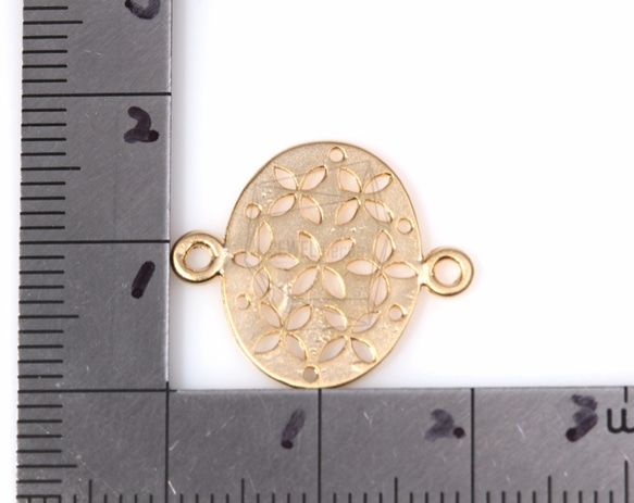 CNT-064-MG【4個入り】フラワーコネクタ,Floral Round Connector/17mm x 20mm 5枚目の画像