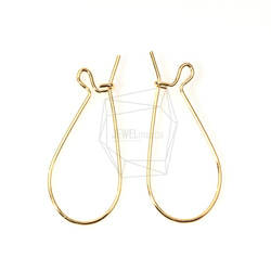 ERG-046-G【6個入り】ピアスフック,French Ear wire/ 13mm x 23mm 2枚目の画像