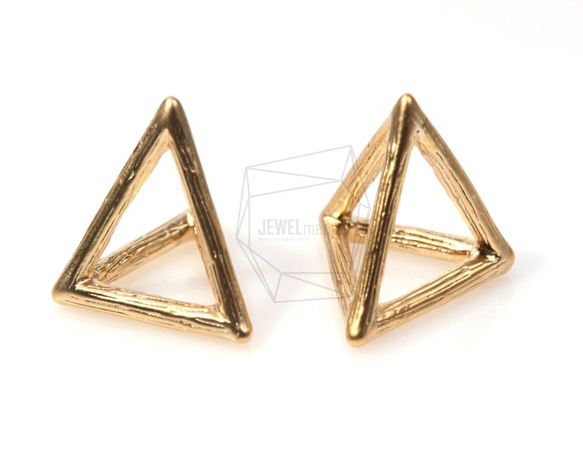 PDT-340-MG【2個入り】3Dトライアングルピラミッドペンダント,Triangle Pyramid Pendant 1枚目の画像