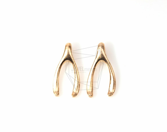 PDT-373-MG【4個入り】ウィッシュボーンチャーム,Wishbone/ 9.5mm x 15mm 2枚目の画像