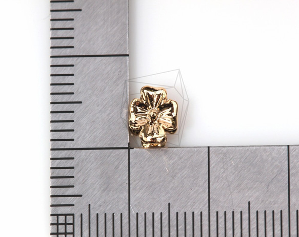 PDT-328-G【4個入り】４枚花びらペンダント,Four petal Pendant/ 6.5mm x 6.5mm 5枚目の画像