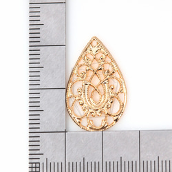 PDT-348-MG【4個入り】ペイズリードロップペンダント,Paisley Carved Drop Pendant 5枚目の画像