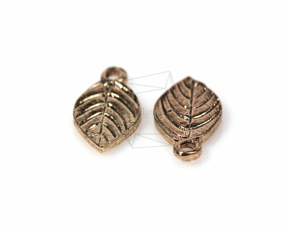 PDT-374-G【4個入り】リーフペンダント,Leaf Pendant/Antique gold 4枚目の画像