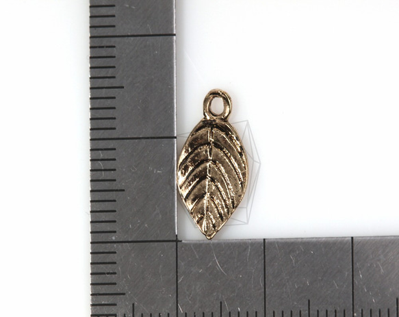 PDT-374-G【4個入り】リーフペンダント,Leaf Pendant/Antique gold 5枚目の画像