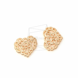 PDT-379-MG【4個入り】レースハートペンダント,Lace Heart Pendant 4枚目の画像