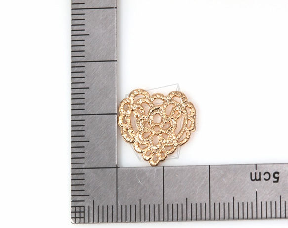 PDT-379-MG【4個入り】レースハートペンダント,Lace Heart Pendant 5枚目の画像