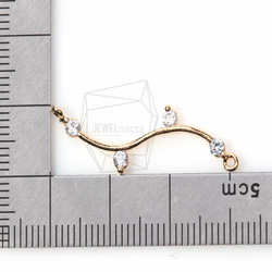 CNT-074-G【2個入り】キュービックジルコニアウェーブペンダント,CZ Wave Pendant 4枚目の画像