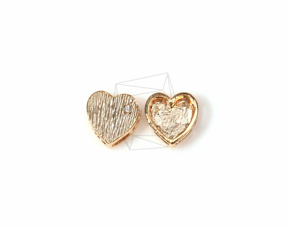 PDT-400-MG【2個入り】キュービックジルコニアハートペンダント,CZ heart pendant 3枚目の画像