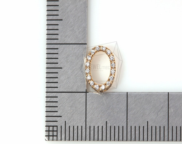 PDT-403-G【2個入り】キュービックジルコニアオーバルペンダント,CZ Oval pendant 5枚目の画像