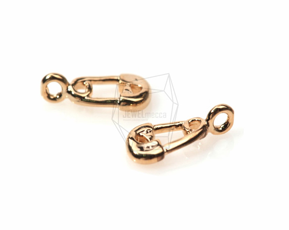 PDT-406-G【4個入り】安全ピンペンダント,Safety Pin pendant/ 3.5mm x 9.5mm 2枚目の画像