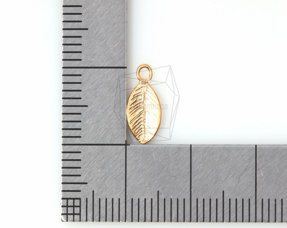 PDT-407-MG【4個入り】リーフペンダント,leaf pendant/ 5mm x 10mm 5枚目の画像