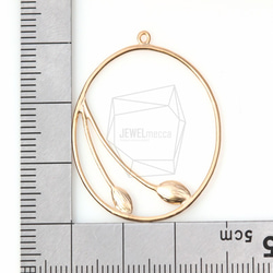 PDT-415-MG【2個入り】リーフラウンドペンダント,leaf in round Pendant 5枚目の画像