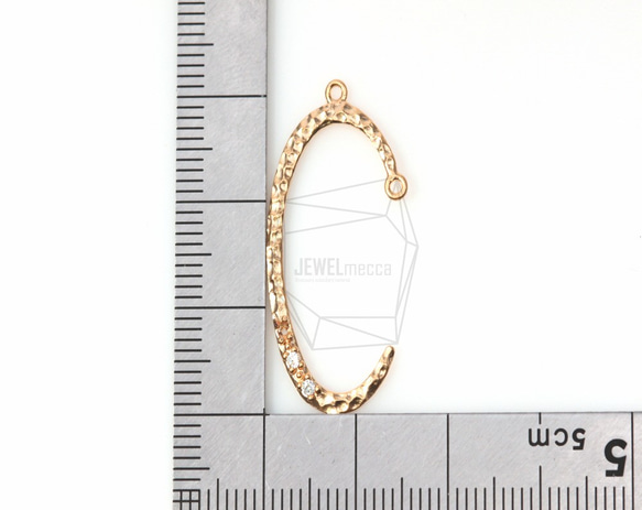 PDT-423-MG【2個入り】キュービックジルコニアCシェイプペンダント, C Shape pendant 5枚目の画像