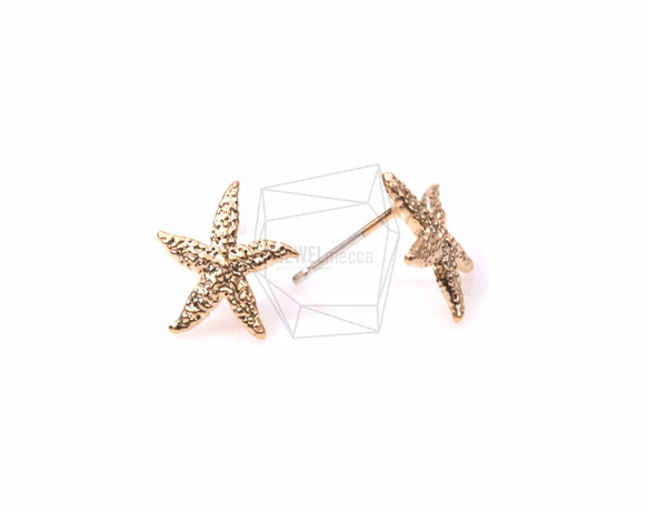 ERG-084-MG【4個入り】ヒトデピアス,starfish Ear Post/ 11mm x 11mm 2枚目の画像