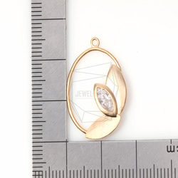 PDT-454-MG【2個入り】キュービックジルコニアリーフペンダント,CZ Three Leaf pendant 5枚目の画像