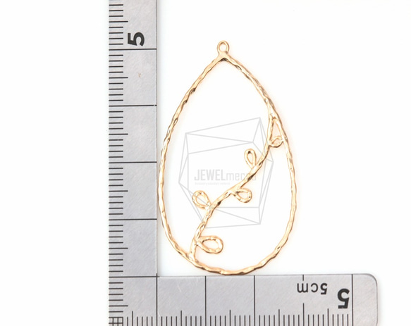 PDT-464-MG【2個入り】リーフラウンドペンダント,leaf in round Pendant 5枚目の画像