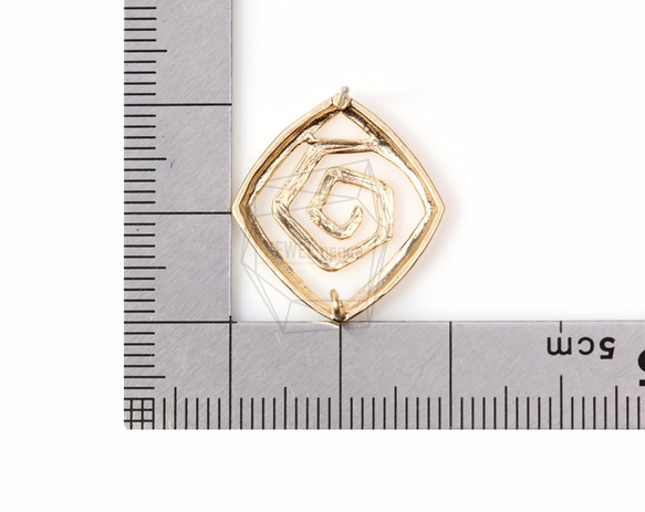 ERG-099-MG/【2個入り】スワールひし形ピアス,Swirl Rhombus Ear Post 5枚目の画像