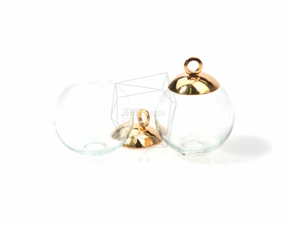 BSC-004-G【每包6件】玻璃圓頂穿孔套件，透明玻璃球，玻璃瓶 第1張的照片
