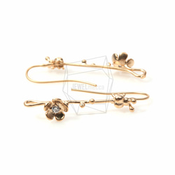 ERG-107-MG【2個入り】キュービックジルコニアフラワーピアス,CZ flower Hook Earrings 2枚目の画像