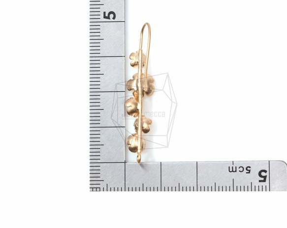 ERG-109-MG [2件]花朵穿孔，花朵鉤形耳環 第5張的照片