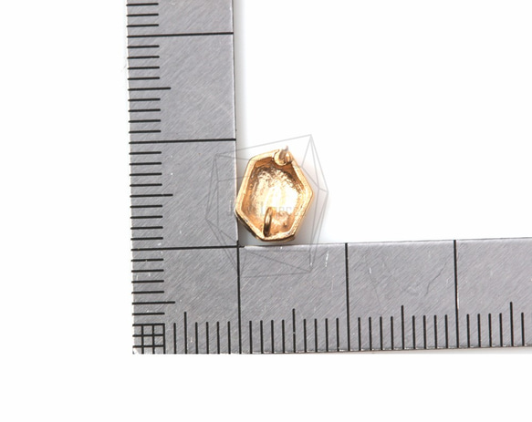 ERG-114-MG【2個入り】3Dヘキサゴンピアス,3D hexagon Ear post/ 8mm x 8mm 5枚目の画像