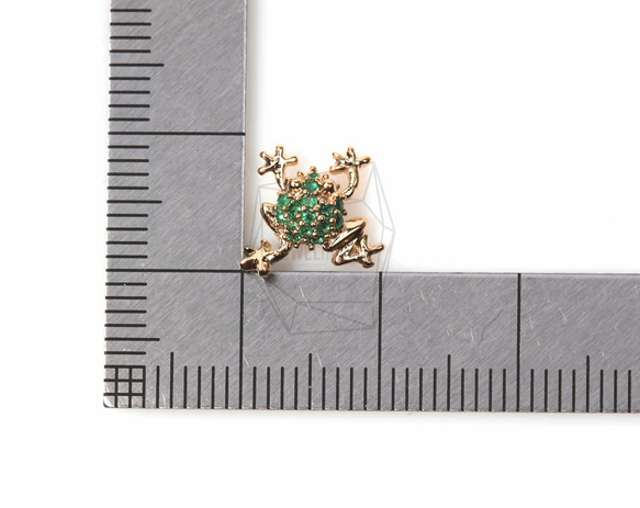 PDT-511-G【1個入り】キュービックジルコニアカエルペンダント,CZ frog Pendant 5枚目の画像