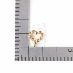 ERG-123-G【2個入り】キュービックジルコニアハートピアス,cz heart Earrings 5枚目の画像
