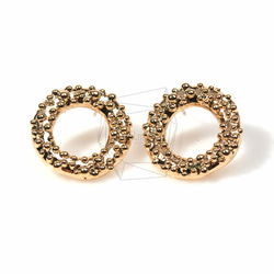 ERG-134-G【2個入り】ラウンドドットスタッドピアス,Round Dots Stud Earrings 1枚目の画像