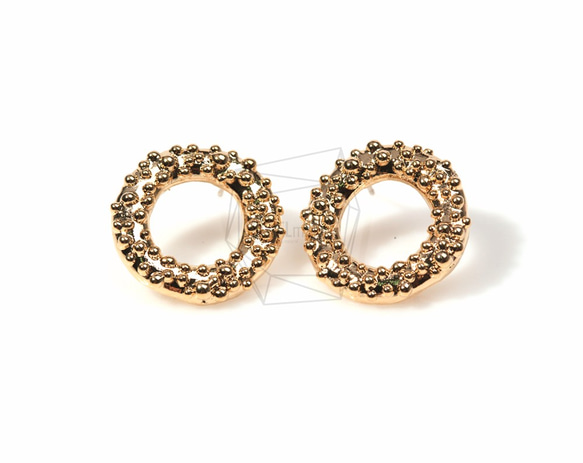 ERG-134-G【2個入り】ラウンドドットスタッドピアス,Round Dots Stud Earrings 1枚目の画像