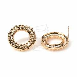 ERG-134-G【2個入り】ラウンドドットスタッドピアス,Round Dots Stud Earrings 2枚目の画像