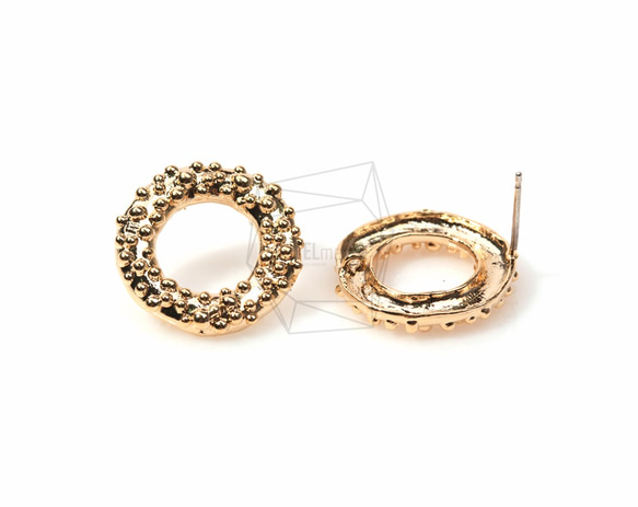 ERG-134-G【2個入り】ラウンドドットスタッドピアス,Round Dots Stud Earrings 2枚目の画像