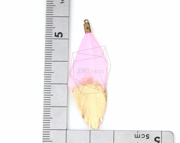 BSC-007-G【5個入り】ダックフェザーチャーム,Gold Dipped Duck Feather Charm 5枚目の画像