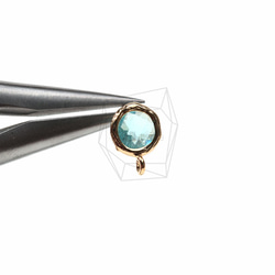ERG-146-G【2個入り】ガラスピアス,Glass Post Earring(Aqua)/ 8mmx10mm 4枚目の画像