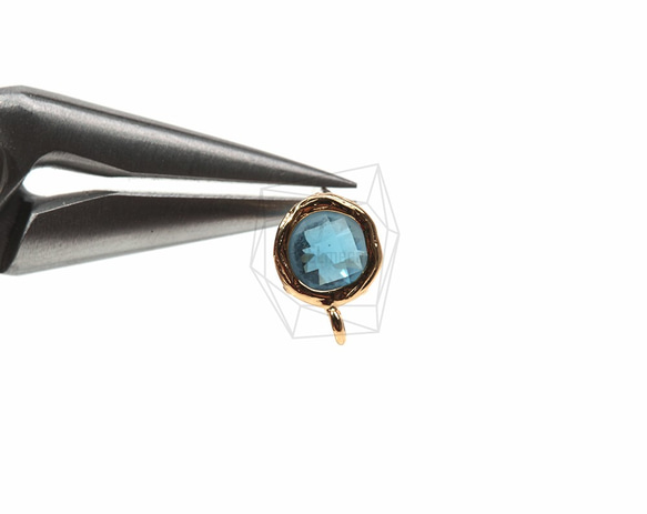 ERG-149-G【2個入り】ガラスピアス,Glass Post Earring(Montana)/ 8mmx10mm 4枚目の画像