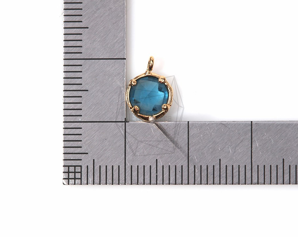 ERG-149-G【2個入り】ガラスピアス,Glass Post Earring(Montana)/ 8mmx10mm 5枚目の画像