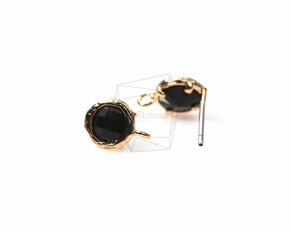 ERG-152-G【2個入り】ガラスピアス,Glass Post Earring(Black)/ 8mmx10mm 3枚目の画像