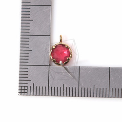 ERG-154-G【2個入り】ガラスピアス,Glass Post Earring(Ruby)/ 8mmx10mm 5枚目の画像