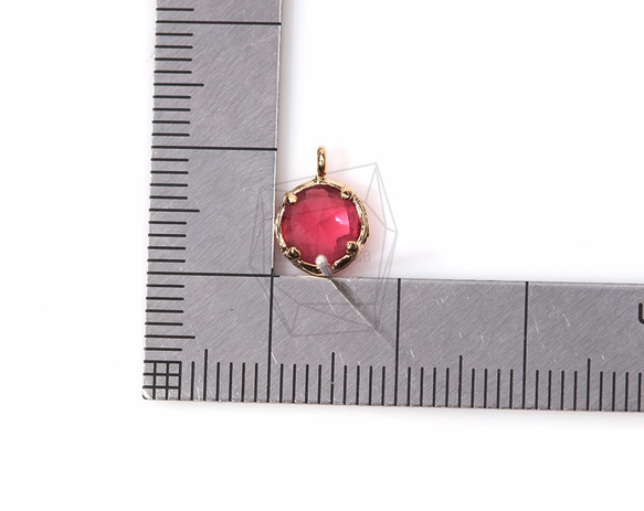 ERG-154-G【2個入り】ガラスピアス,Glass Post Earring(Ruby)/ 8mmx10mm 5枚目の画像