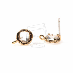 ERG-156-G【2個入り】ガラスピアス,Glass Post Earring(Crystal)/ 8mmx10mm 2枚目の画像