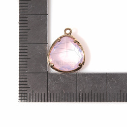 GLA-028-G【2個入り】トライアングルグラスチャーム,Triangle Framed Stone Charm 5枚目の画像