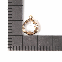 GLA-037-G【2個入り】トライアングルグラスチャーム,Triangle Framed Stone Charm 5枚目の画像