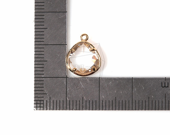 GLA-037-G【2個入り】トライアングルグラスチャーム,Triangle Framed Stone Charm 5枚目の画像