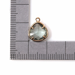 GLA-038-G【2個入り】トライアングルグラスチャーム,Triangle Framed Stone Charm 5枚目の画像