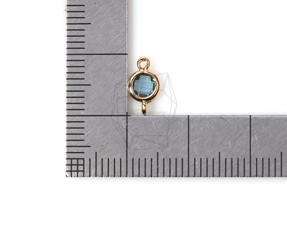 GLA-046-G【2個入り】ラウンドガラス コネクタ,Round Framed Stone Connector 5枚目の画像