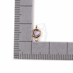 GLA-053-G【2個入り】ラウンドガラス コネクタ,Round Framed Stone Connector 5枚目の画像