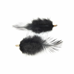 BSC-030-G [5件]羽毛吊飾，黑色羽毛吊飾/ 30mm x 70mm 第3張的照片